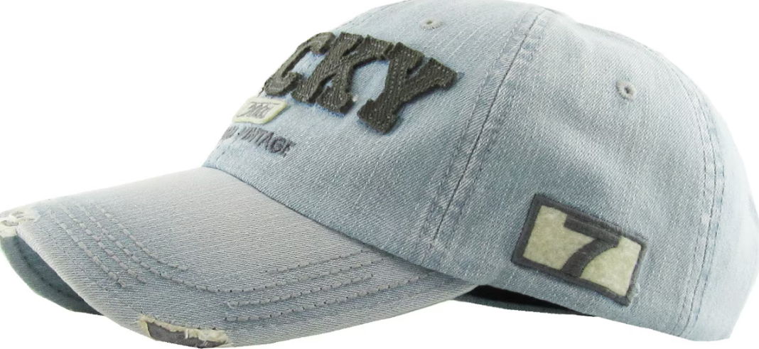 Vintage Baseball Cap Distressed for Women Outdoor Adjustable Caps Blue