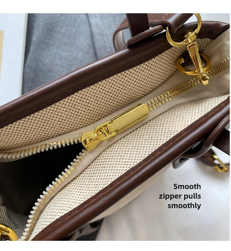 Sturdy Canvas Bucket Bag for Women Shoulder Strap Crossbody Retro Casual Handbag