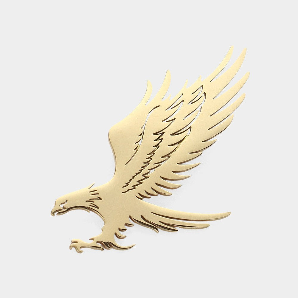 2PCs Men s Adorn Stainless Steel Cutout Eagle Blazer Suit Coat Lapel Pin Brooch