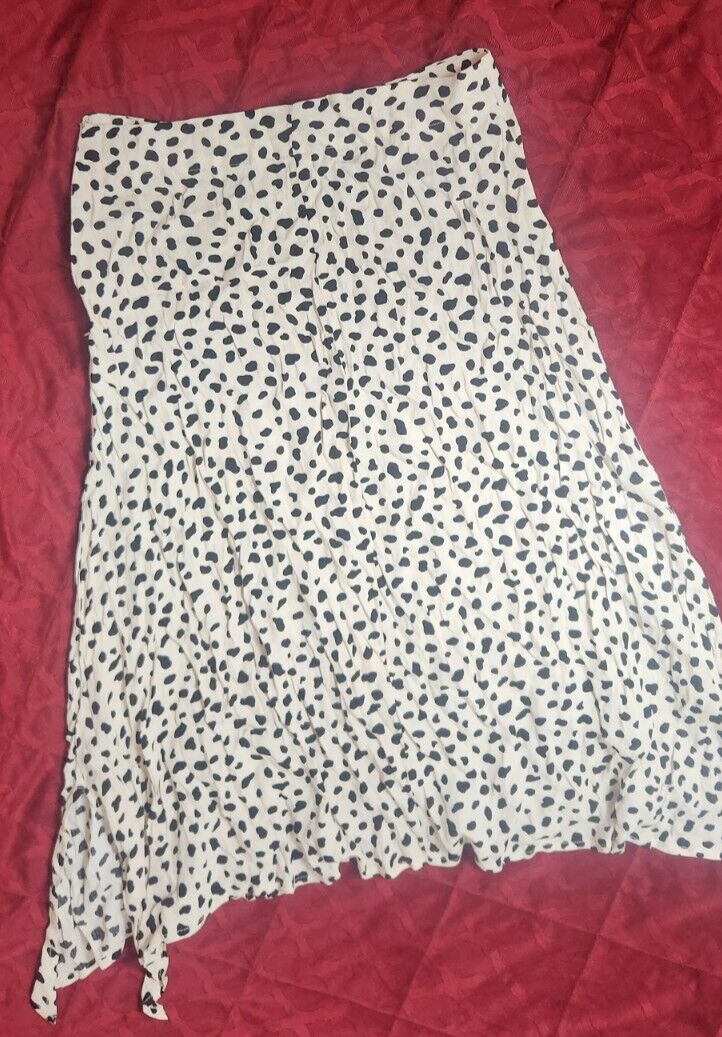 Cheetah Print Midi Skirt for Women Black & White Printed Skirts for Ladies M