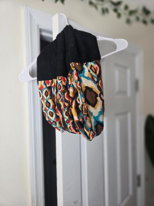 Pebble Print Color Block Knit Scarf Soft Winter Wrap for Women Fashion Accessory