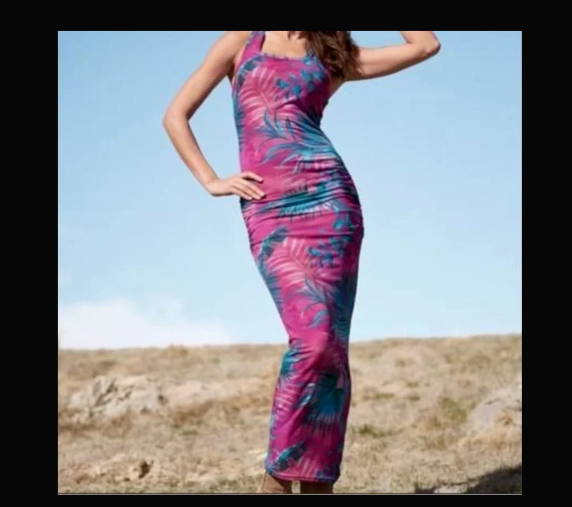 Venus Tropical Maxi Dress Women’s Sleeveless Summer Vacation Long Dresses Medium