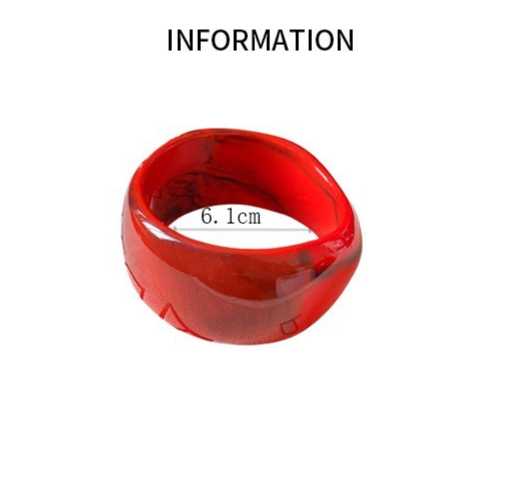 2pcs Chunky Acrylic Bangle Bracelet Set Marble Resin Wide Cuff Statement Jewelry