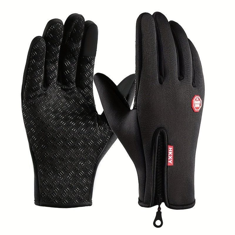 Black Thermal Waterproof Winter Cycling Gloves Anti-Slip Touch Screen Sports M