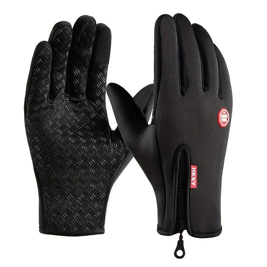Black Thermal Waterproof Winter Cycling Gloves Anti-Slip Touch Screen Sports M