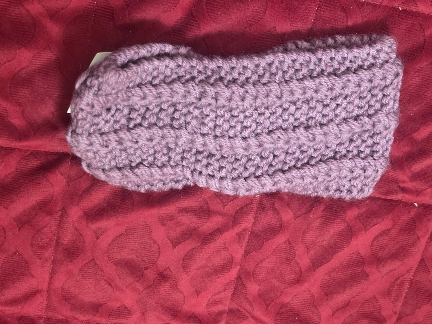 Dusty Mauve Knitted Turban Head Wrap Chunky Twisted Ear Warmer Headband NEW
