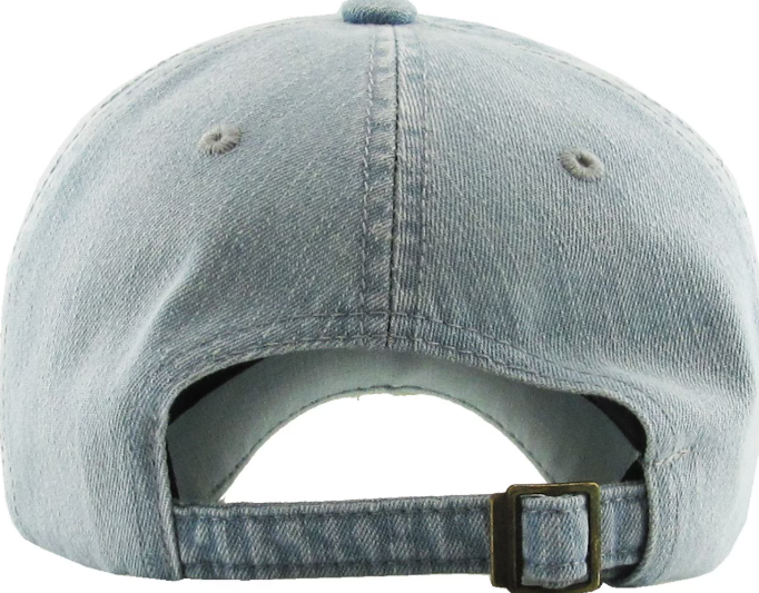 2-Pack! LUCKY 2001 Vintage Baseball Cap Lot | Light & Dark Wash Distressed Denim