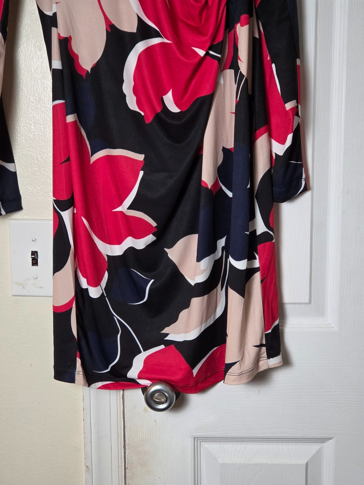 Venus Floral Print Fitted Sheath Dress Long Sleeve Crew Neck Dresses for Ladies