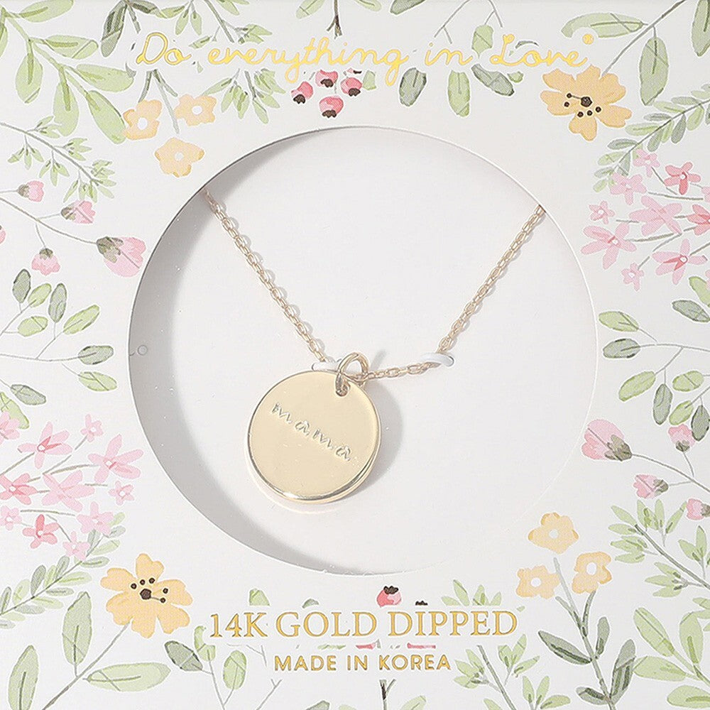 14K Gold Dipped MAMA Engraved Disc Pendant Necklace Gift for Mom or Mama