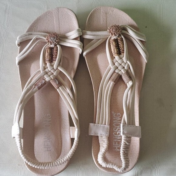 Tribal Design Summer Sandals for Women Open Toe Shoes for Ladies Size 9