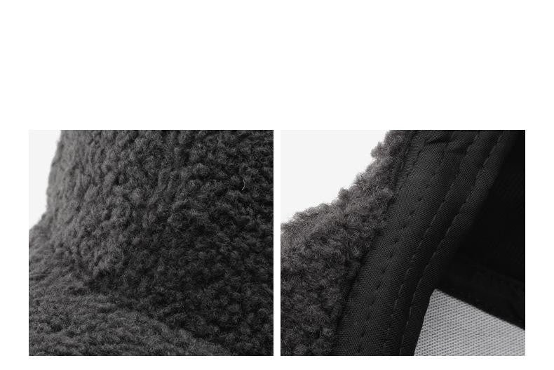 Dark Gray Fuzzy Sherpa Baseball Cap Teddy Fleece Hat Winter Adjustable