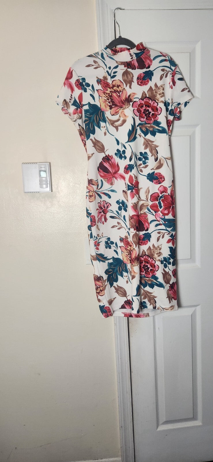 Floral Print Midi Dress for Women – Summer Casual Dress for Ladies, Size Large