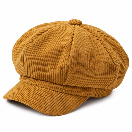 Women's Mustard Corduroy Newsboy Cap – Baker Boy Hat