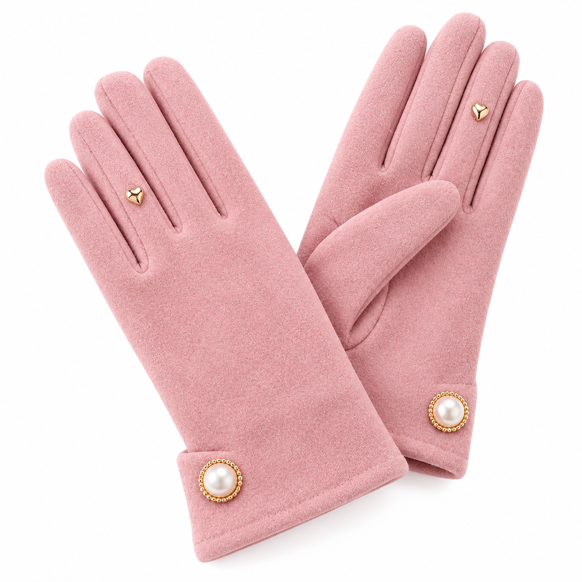 3-Pair Women's Pearl-Accent Dress Gloves Gift Set | Black, Tan & Pink