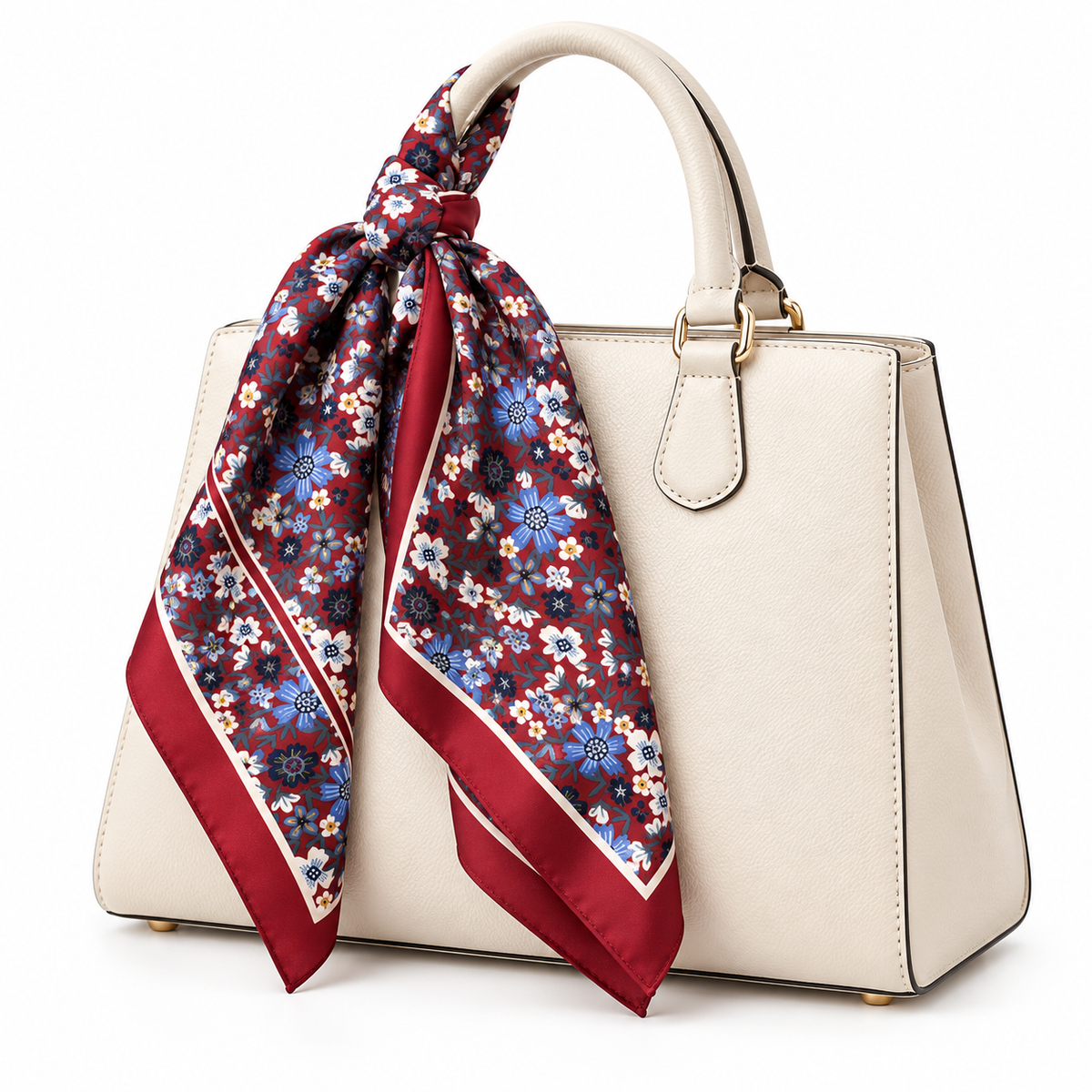2-Piece Burgundy & Navy Floral Square Scarf Gift Set