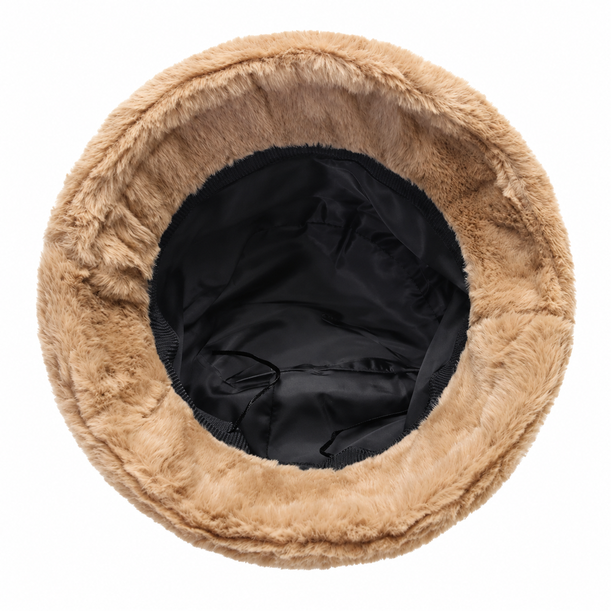 Camel Faux-Fur Bucket Hat for Women