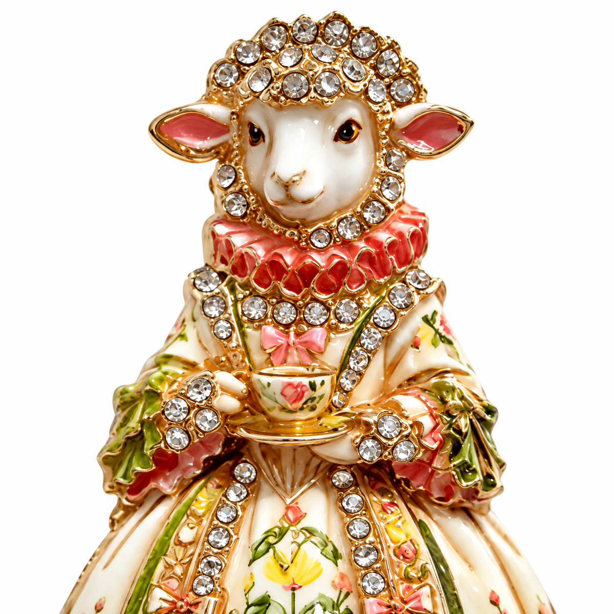 Victorian-Inspired Sheep Brooch Gift Set – 2-Piece Rhinestone Lamb Pins