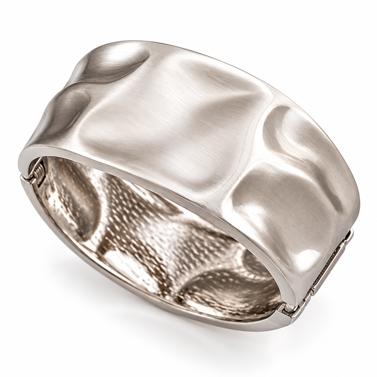 Hammered Cuff Bracelet Set for Women – Gold & Silver Tone, 2 Pieces