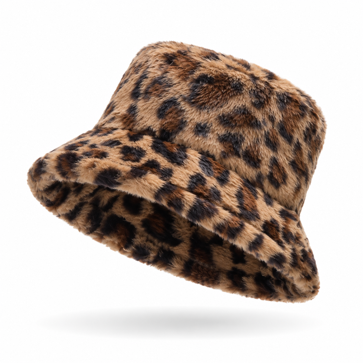 Camel Faux-Fur Bucket Hat for Women