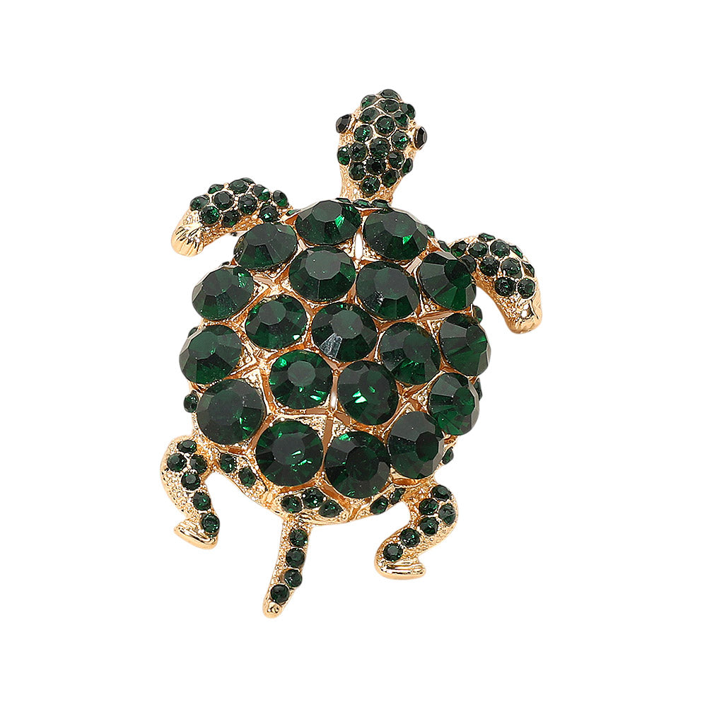 3pcs Crystal Sea Turtle Brooch Set | Rhinestone Turtle Pins