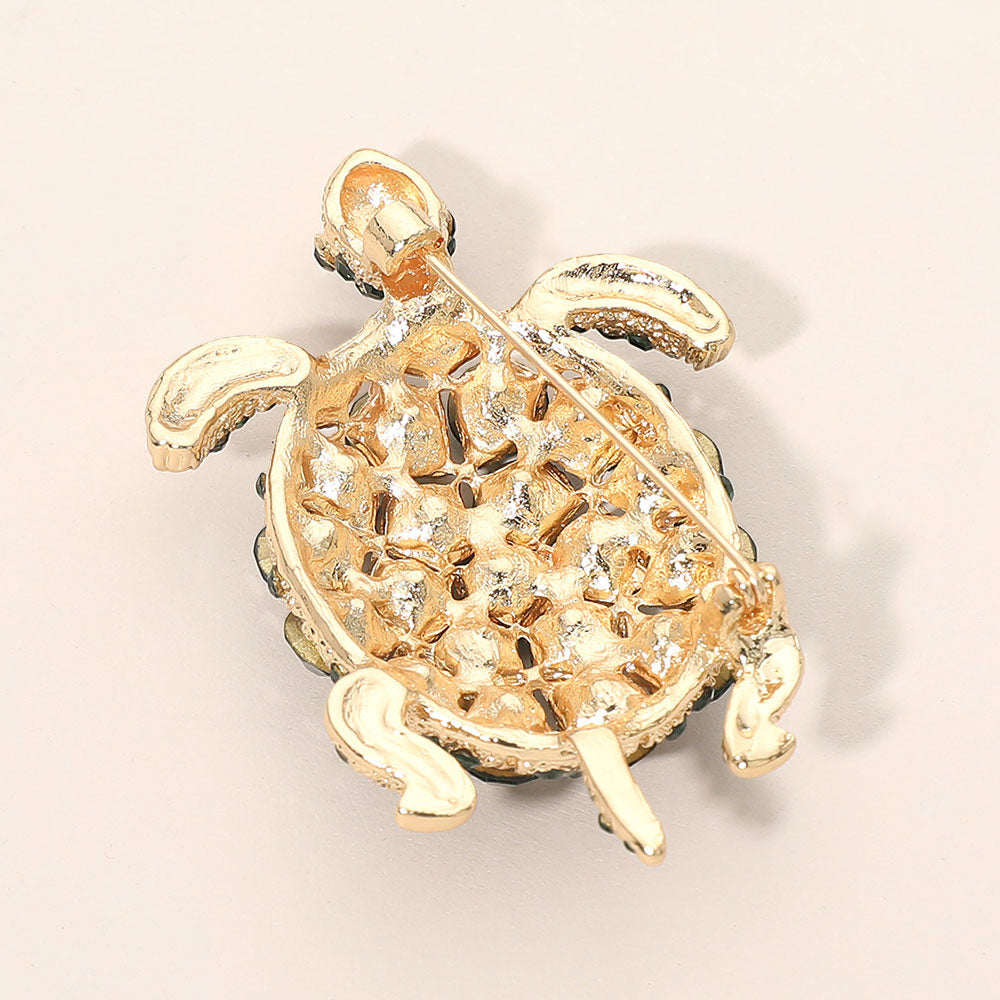 3pcs Crystal Sea Turtle Brooch Set | Rhinestone Turtle Pins