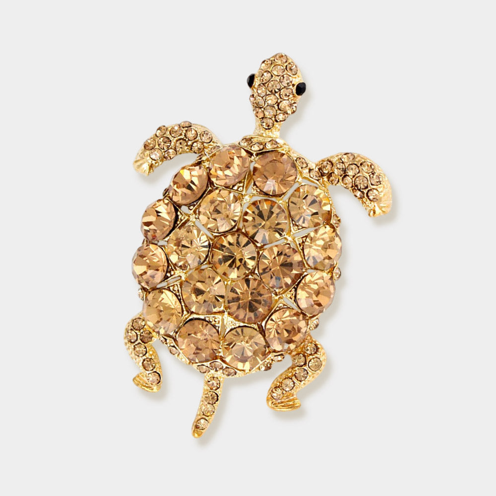 3pcs Crystal Sea Turtle Brooch Set | Rhinestone Turtle Pins