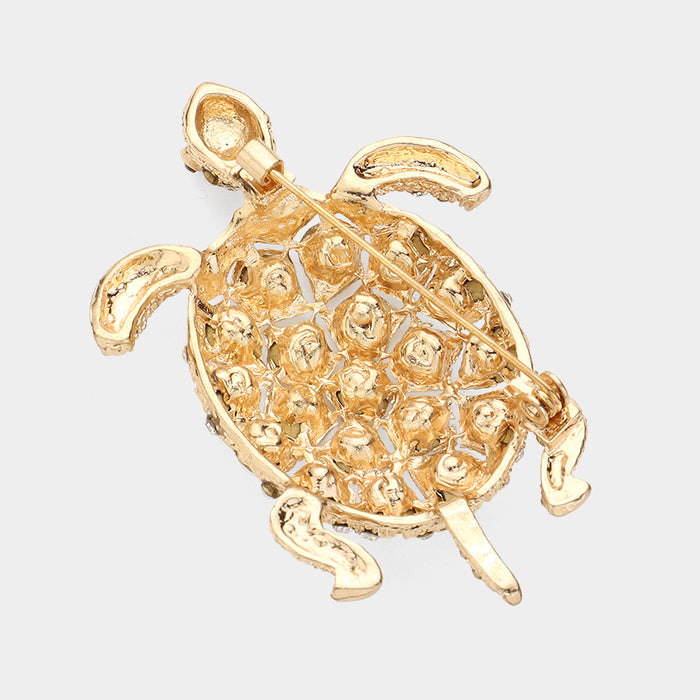 3pcs Crystal Sea Turtle Brooch Set | Rhinestone Turtle Pins