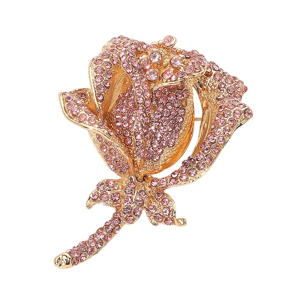3PC Rose Brooch, Floral Satin Scarf & Mother of Pearl Heart Earrings Gift Set