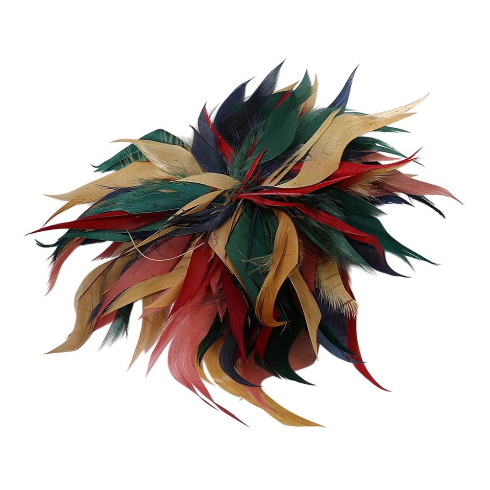 Oversized Multicolor Feather Brooch & Hair Clip – Dual-Use Statement Accessory for Women