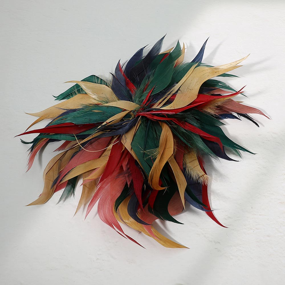 Oversized Multicolor Feather Brooch & Hair Clip – Dual-Use Statement Accessory for Women