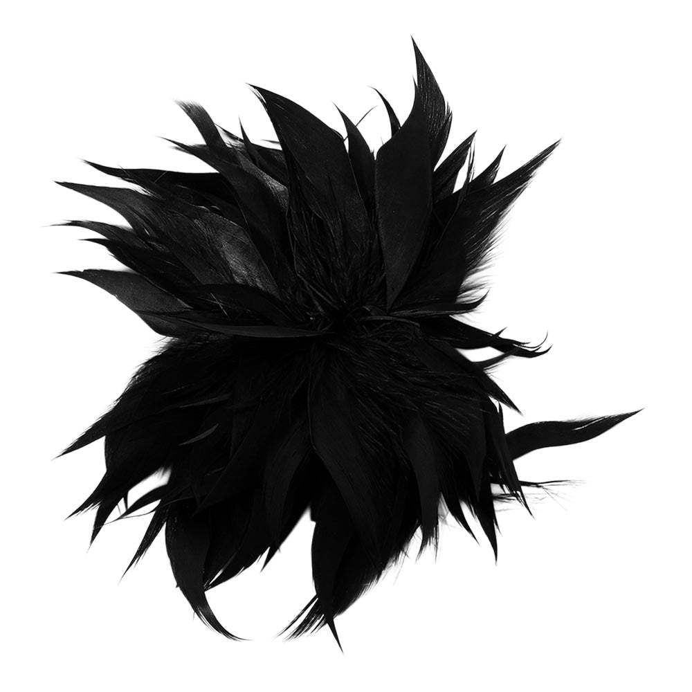 Oversized Black Feather Brooch & Hair Clip – Dual-Use Statement Accessory for Women