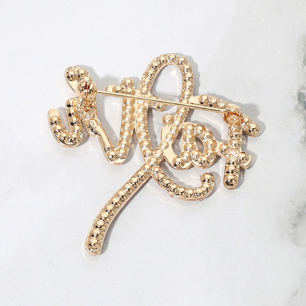 Pink Ribbon Faith Rhinestone Brooch Set – 2 Pieces