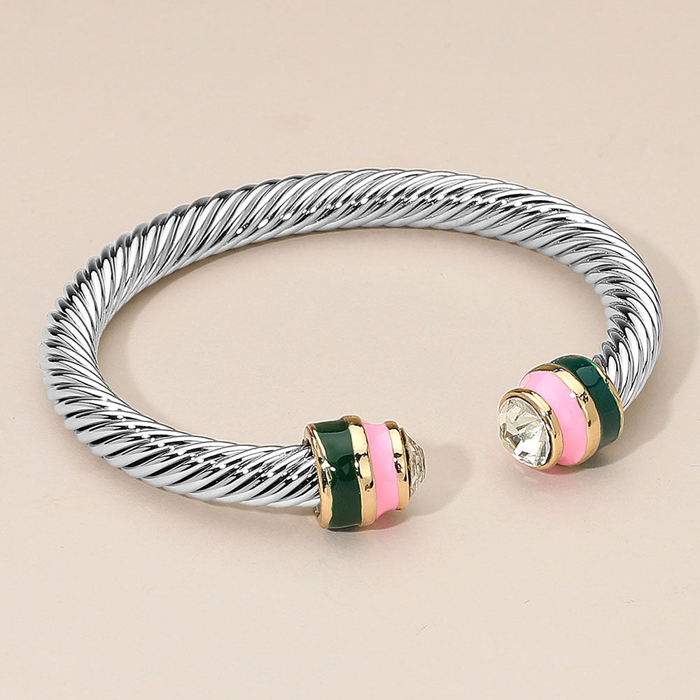 Gold & Silver Cuff Bracelet – Minimalist Open Bangle for Women