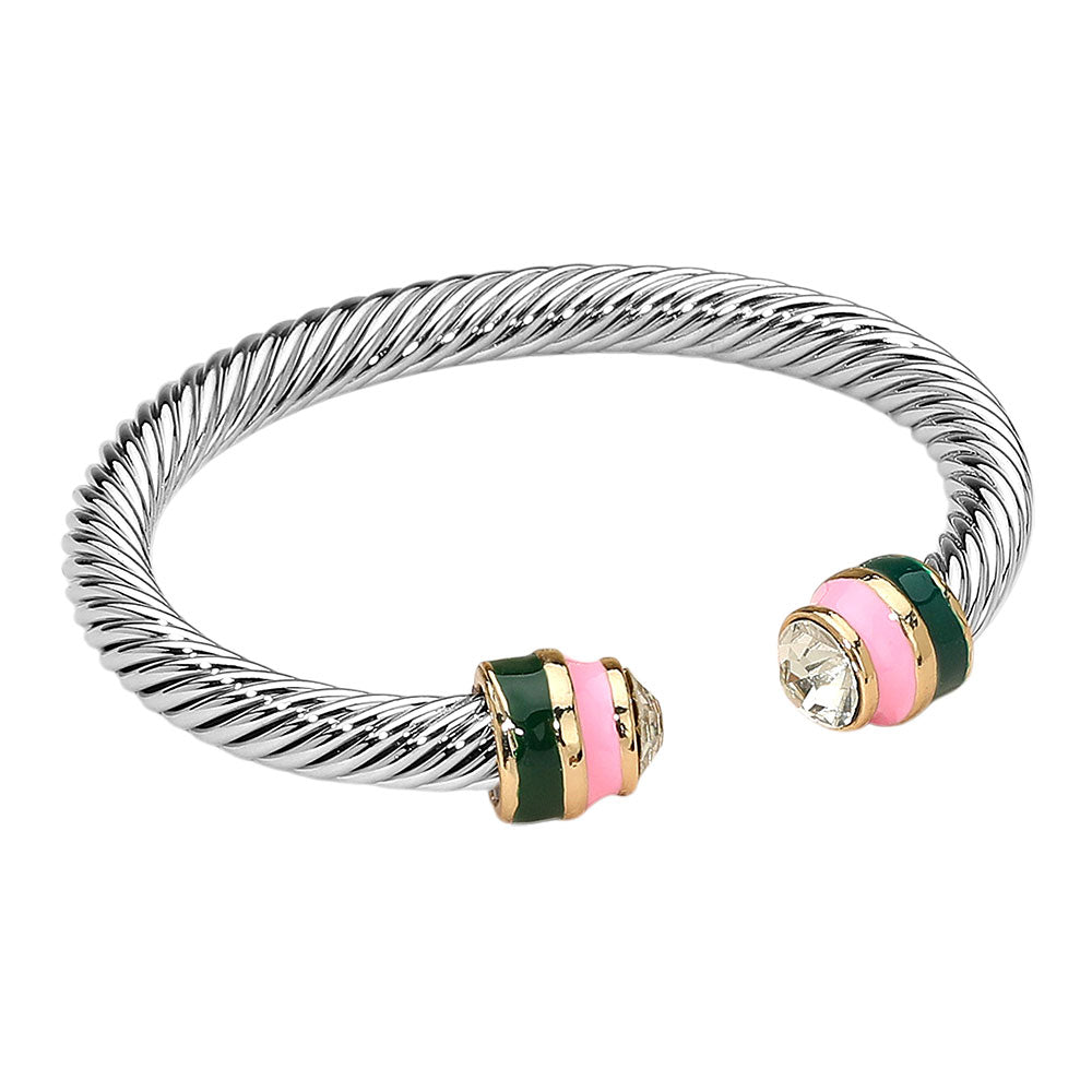 Gold & Silver Cuff Bracelet – Minimalist Open Bangle for Women