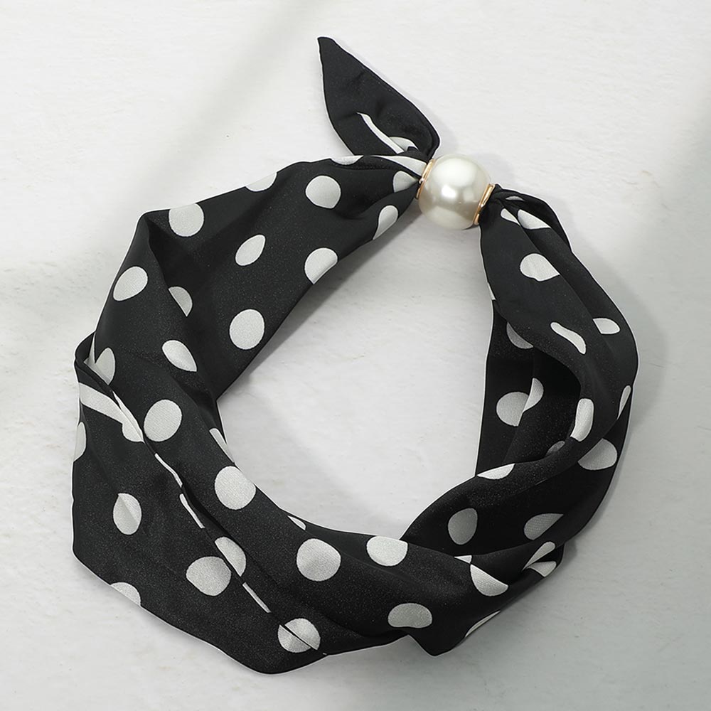 Polka Dot Pearl Scarf Necklace