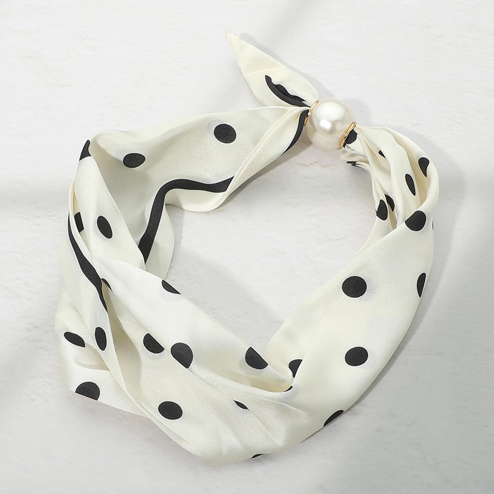 Polka Dot Pearl Scarf Necklace