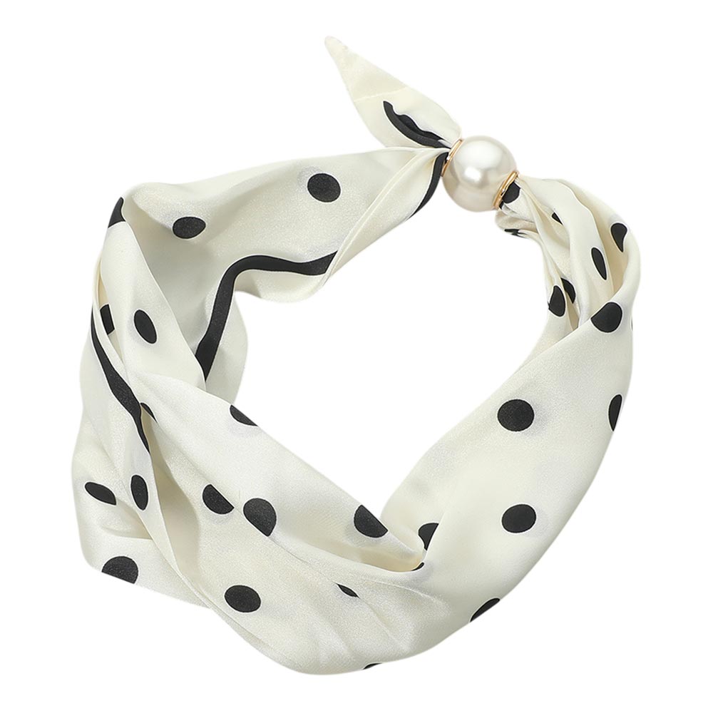 Polka Dot Pearl Scarf Necklace