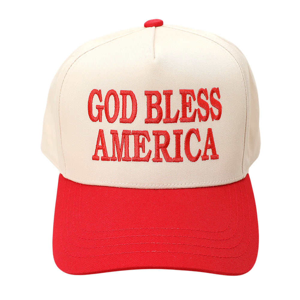 GOD BLESS AMERICA USA Embroidered Baseball Hat Adjustable Patriotic Cap