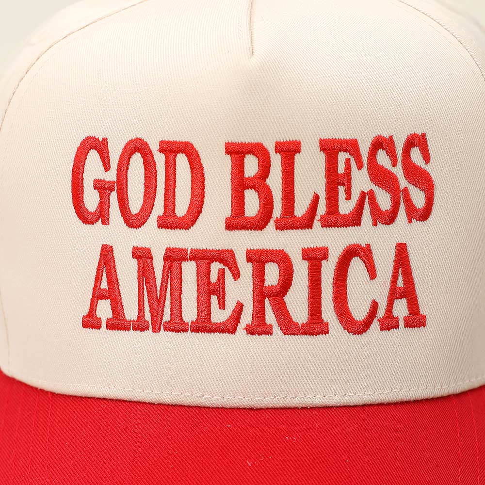 GOD BLESS AMERICA USA Embroidered Baseball Hat Adjustable Patriotic Cap