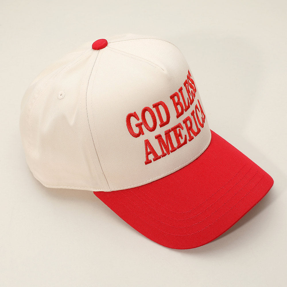 GOD BLESS AMERICA USA Embroidered Baseball Hat Adjustable Patriotic Cap
