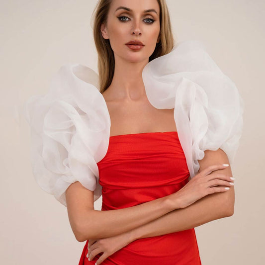 Voluminous Ruffle Statement Shoulder Wrap – Dramatic Layered Ruffle Shawl Wrap for Elegant Women's Fashion