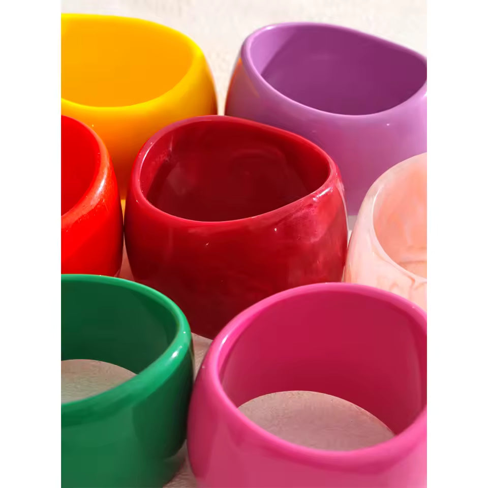 Resin Bangle Bracelet Lightweight Stackable Colorful Fashion Jewelry
