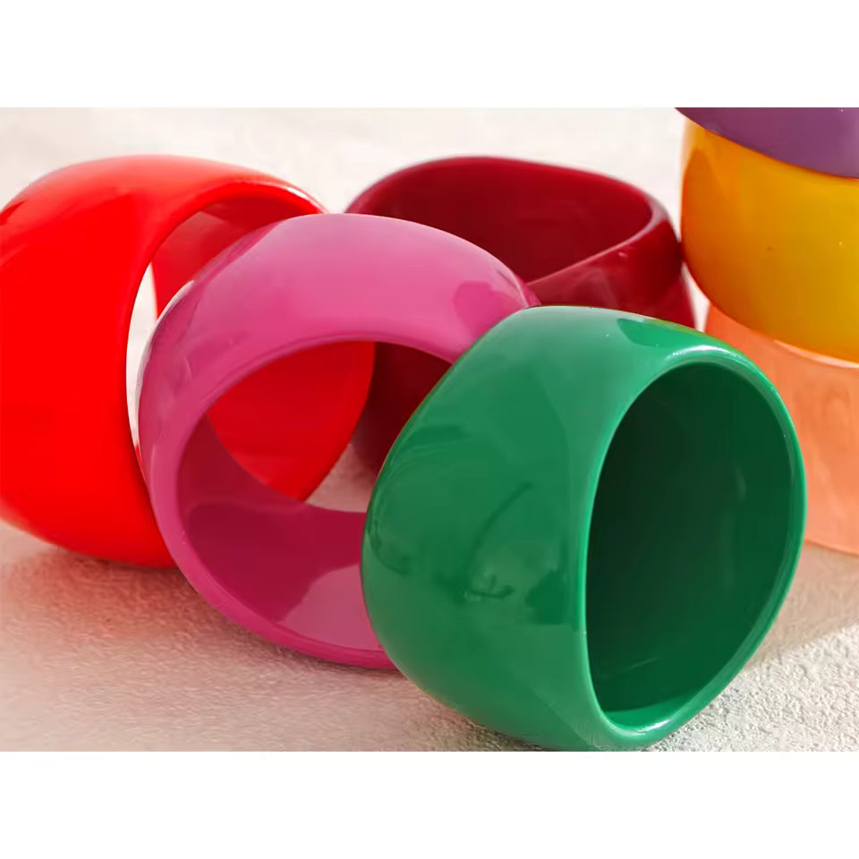 Resin Bangle Bracelet Lightweight Stackable Colorful Fashion Jewelry