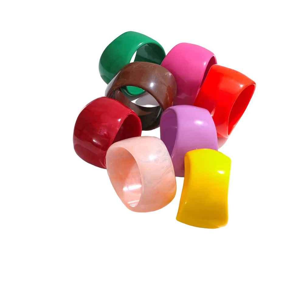 Resin Bangle Bracelet Lightweight Stackable Colorful Fashion Jewelry