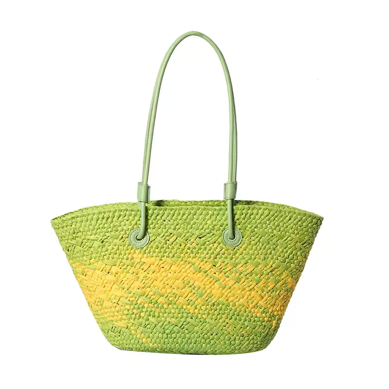 Woven Straw Tote Bag Summer Beach Shoulder Bag
