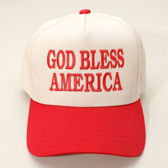 GOD BLESS AMERICA USA Embroidered Baseball Hat Adjustable Patriotic Cap