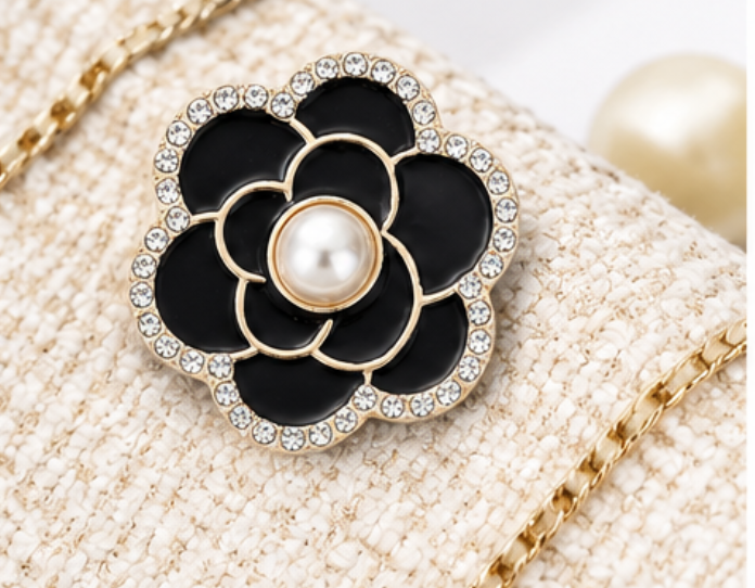 Pearl Camellia Flower Brooch Pin Set