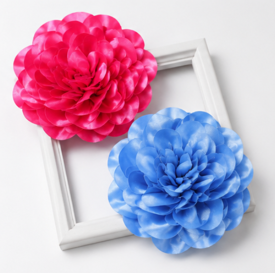 Oversized Fabric Flower Hair Clip & Brooch Pin Set | 2 Piece Statement Floral Accessories