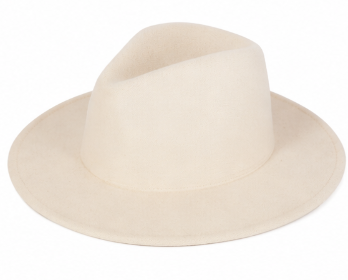 Cream Wide Brim Fedora Hat