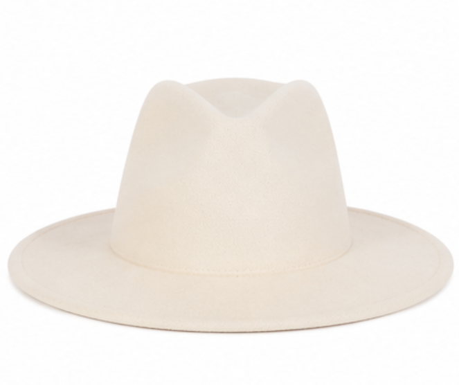 Cream Wide Brim Fedora Hat
